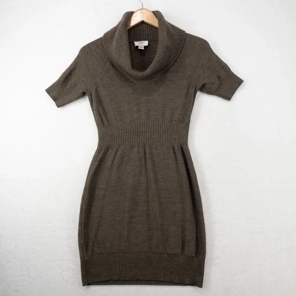 Ann Taylor Loft Sweater Dress Petites Small Brown Merino Wool Blend Cowl Neck Ann Taylor Loft Sweater Dress Petites Small Brown Merino Wool Blend Cowl Neck